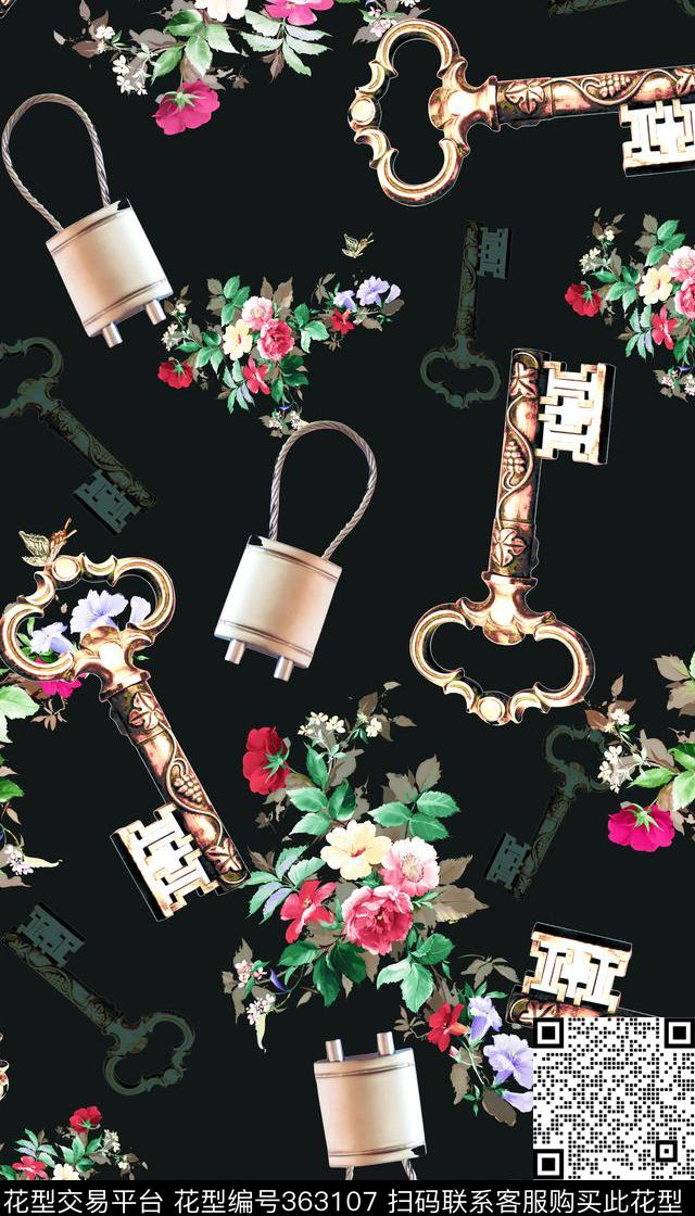 男女泳装四方连续花鸟植物数码印花华亿平台下载（图片编号: 363107） - 瓦栏（Walan）