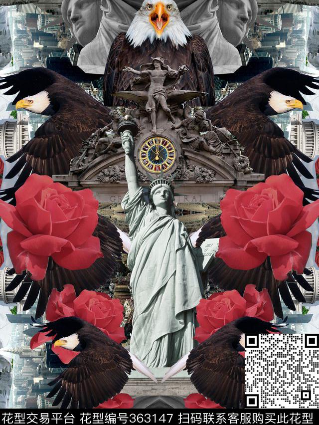 潮流复古男装数码印花华亿平台下载（图片编号: 363147） - 瓦栏（Walan）