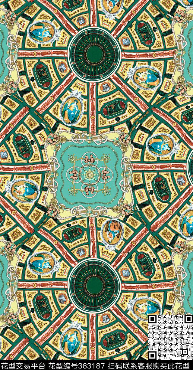 欧式复古数码印花华亿平台下载（图片编号: 363187） - 瓦栏（Walan）