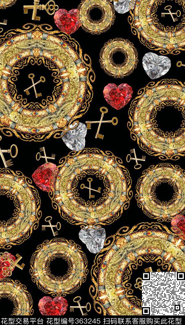 女装四方连续欧式宫廷数码印花华亿平台下载（图片编号: 363245） - 瓦栏（Walan）