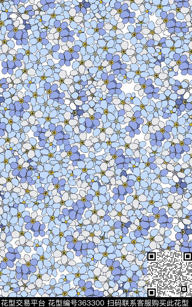 清新花朵花卉传统印花华亿平台下载（图片编号: 363300） - 瓦栏（Walan）