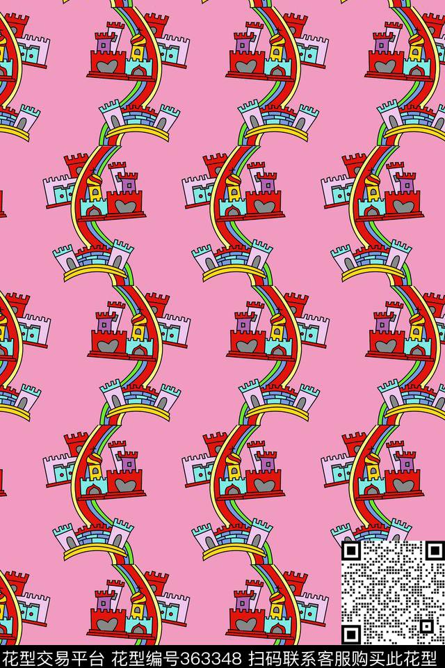 婴童卡通城堡传统印花华亿平台下载（图片编号: 363348） - 瓦栏（Walan）