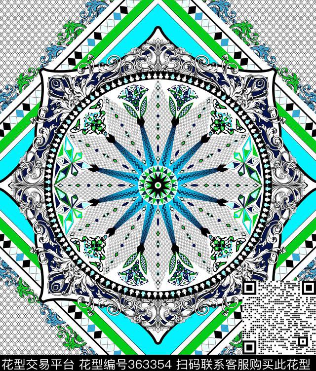 宫廷风数码印花华亿平台下载（图片编号: 363354） - 瓦栏（Walan）