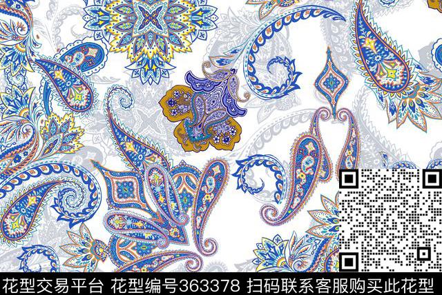 欧式花纹、佩斯利纹、底纹佩斯利数码印花华亿平台下载（图片编号: 363378） - 瓦栏（Walan）