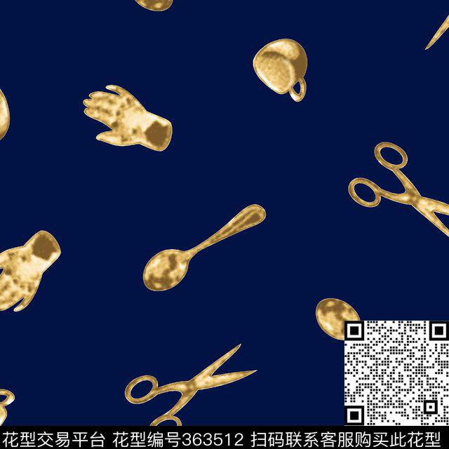 几何剪刀手套数码印花华亿平台下载（图片编号: 363512） - 瓦栏（Walan）