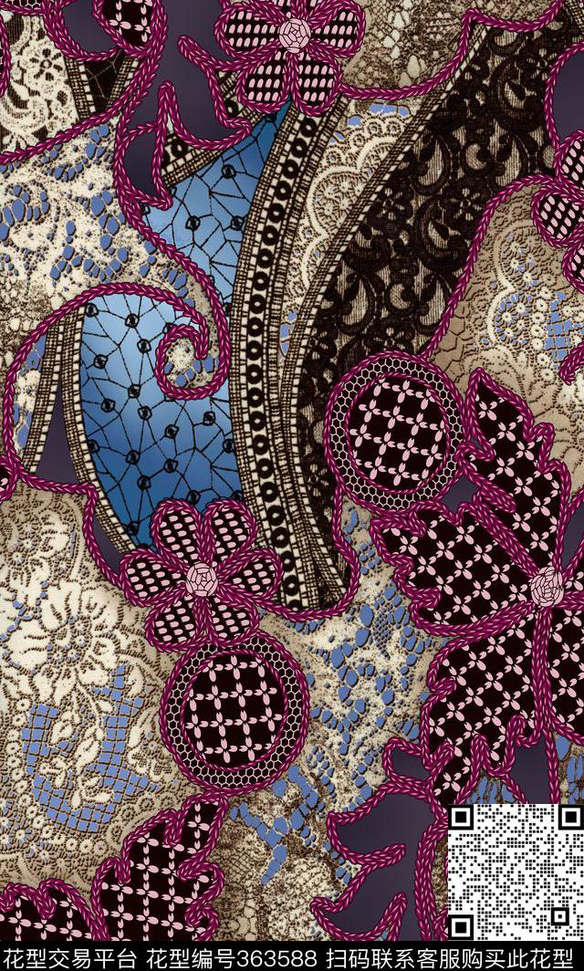 欧式复古传统印花华亿平台下载（图片编号: 363588） - 瓦栏（Walan）