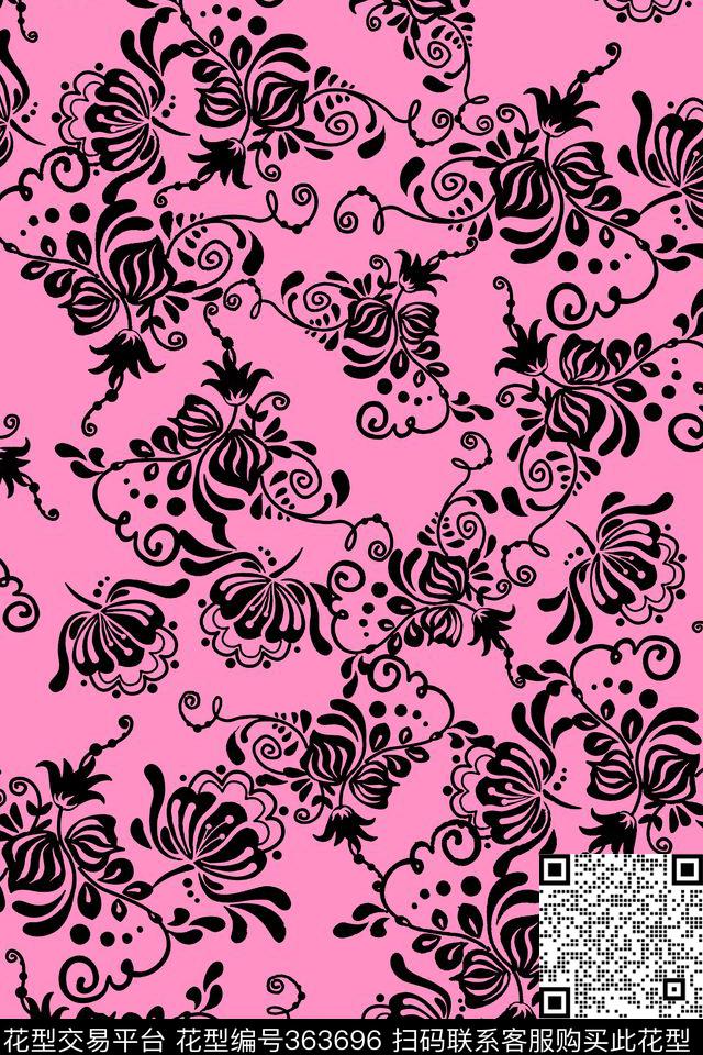 花藤民族风欧式传统印花华亿平台下载（图片编号: 363696） - 瓦栏（Walan）