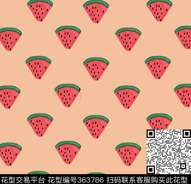 水果西瓜传统印花华亿平台下载（图片编号: 363786） - 瓦栏（Walan）