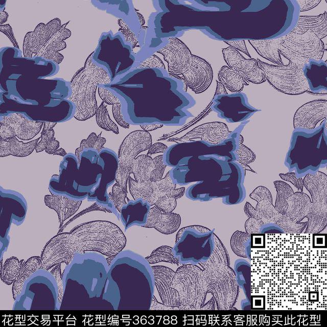 抽象花卉花卉传统印花华亿平台下载（图片编号: 363788） - 瓦栏（Walan）