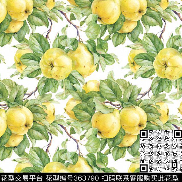 水果水果树叶数码印花华亿平台下载（图片编号: 363790） - 瓦栏（Walan）