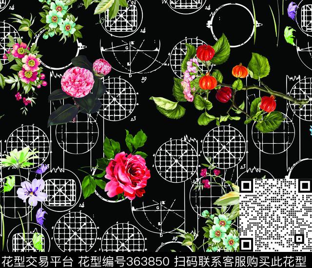 花卉数码印花华亿平台下载（图片编号: 363850） - 瓦栏（Walan）