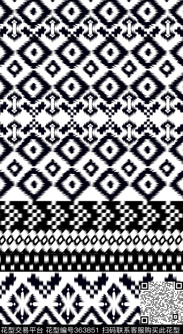 传统印花民族风几何民族传统印花华亿平台下载（图片编号: 363851） - 瓦栏（Walan）