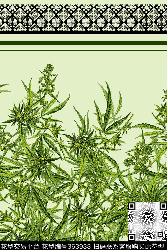 定位民族树叶数码印花华亿平台下载（图片编号: 363933） - 瓦栏（Walan）