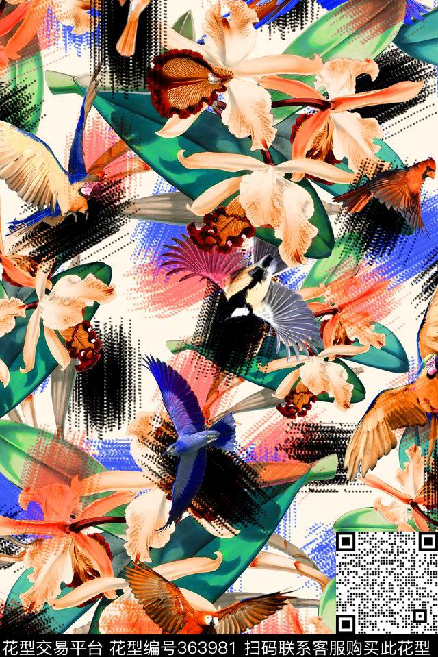 花卉数码印花华亿平台下载（图片编号: 363981） - 瓦栏（Walan）