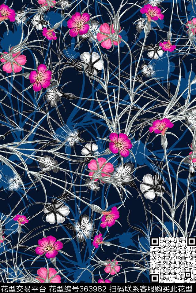花卉数码印花华亿平台下载（图片编号: 363982） - 瓦栏（Walan）