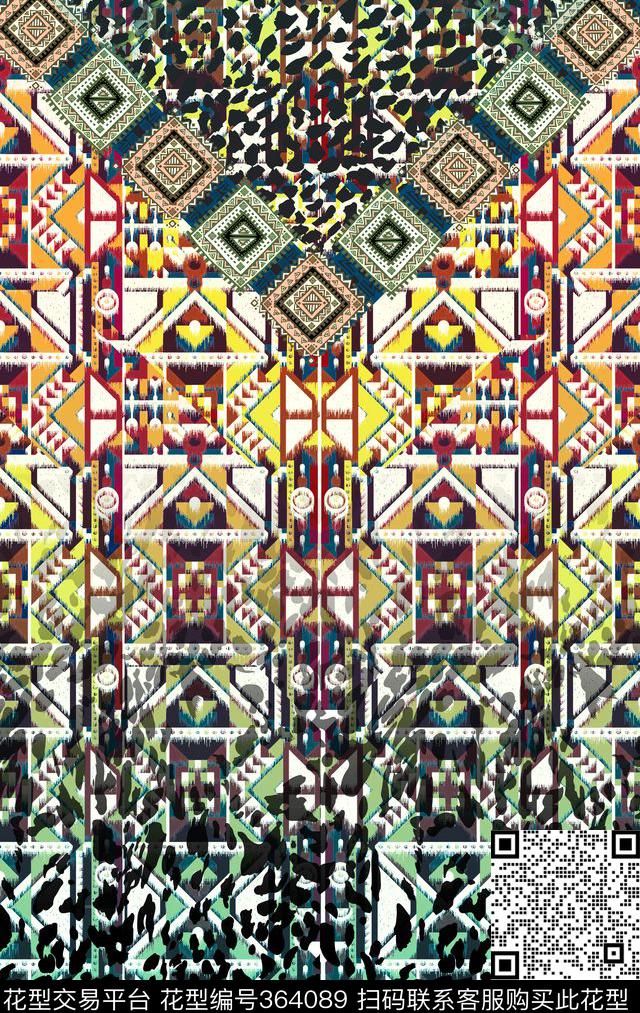 定位格子几何数码印花华亿平台下载（图片编号: 364089） - 瓦栏（Walan）