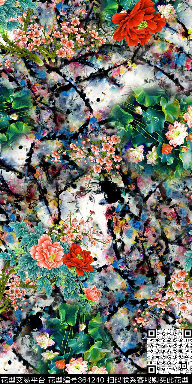 花卉数码印花华亿平台下载（图片编号: 364240） - 瓦栏（Walan）
