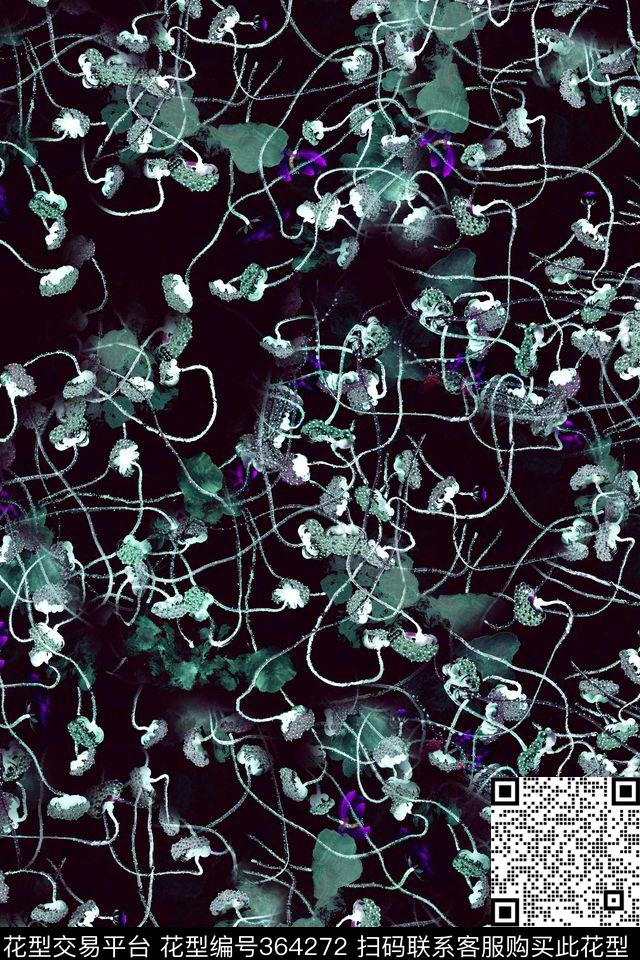 花卉休闲抽象数码印花华亿平台下载（图片编号: 364272） - 瓦栏（Walan）