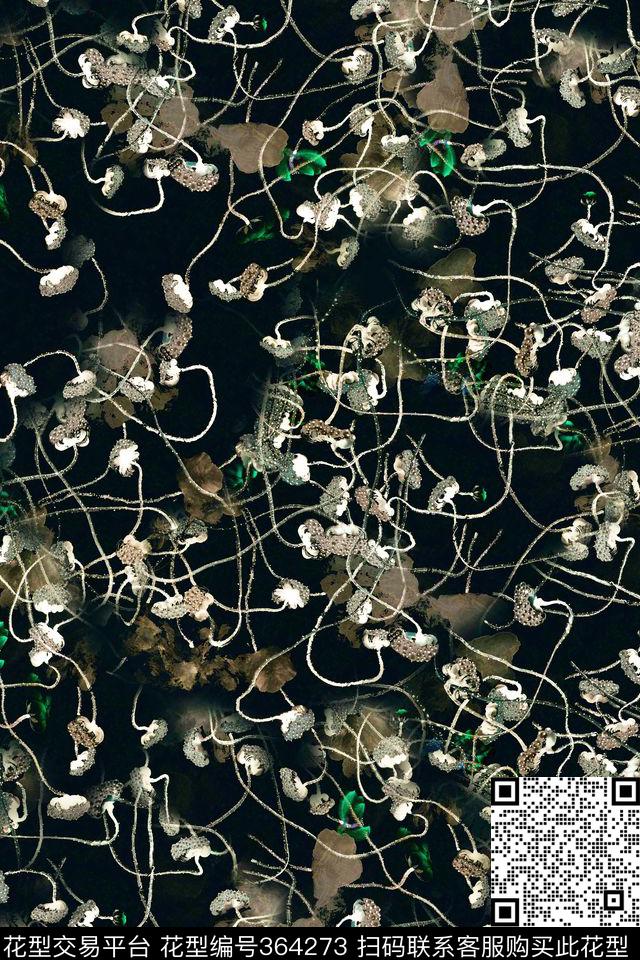 花卉休闲抽象数码印花华亿平台下载（图片编号: 364273） - 瓦栏（Walan）