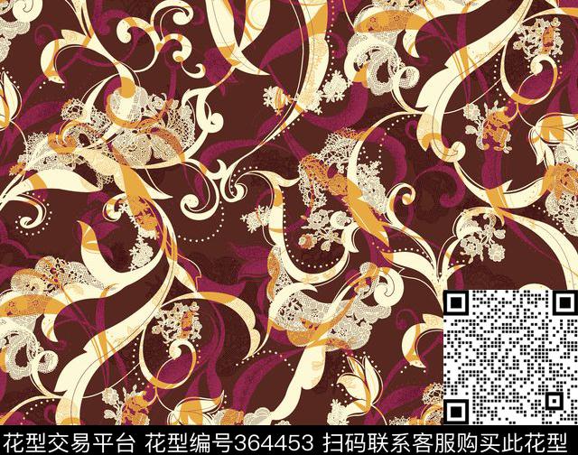 欧式花纹传统印花华亿平台下载（图片编号: 364453） - 瓦栏（Walan）