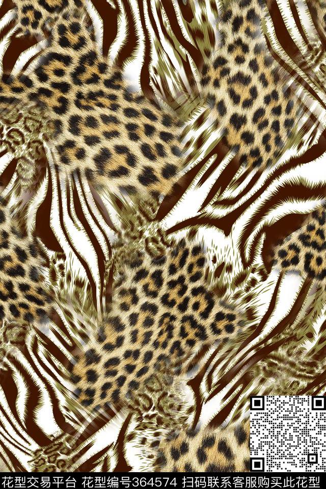 虎皮豹纹皮毛传统印花华亿平台下载（图片编号: 364574） - 瓦栏（Walan）