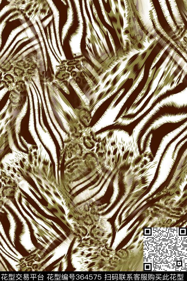 虎皮豹纹皮毛传统印花华亿平台下载（图片编号: 364575） - 瓦栏（Walan）