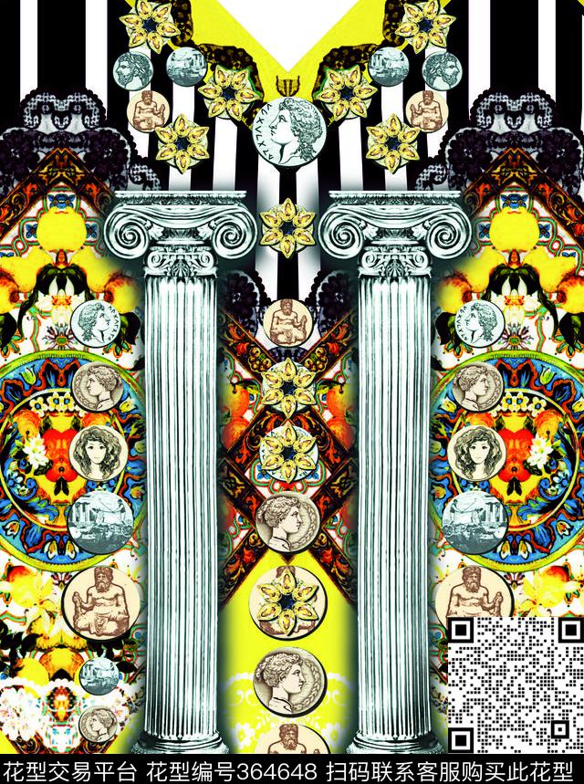 欧式复古数码印花华亿平台下载（图片编号: 364648） - 瓦栏（Walan）