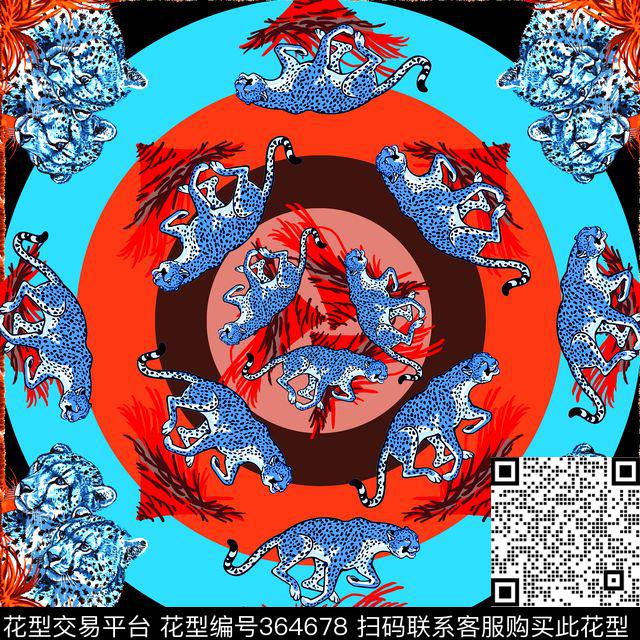 宫廷豹子围巾丝巾传统印花华亿平台下载（图片编号: 364678） - 瓦栏（Walan）