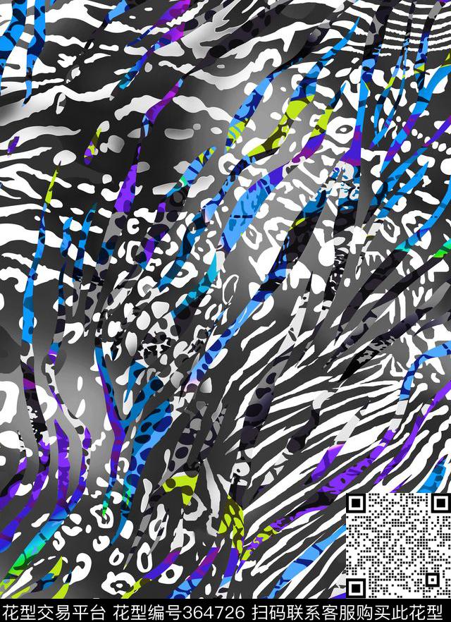 豹纹动物纹混合豹纹数码印花华亿平台下载（图片编号: 364726） - 瓦栏（Walan）