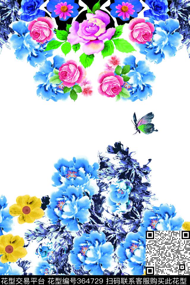 花卉数码印花华亿平台下载（图片编号: 364729） - 瓦栏（Walan）