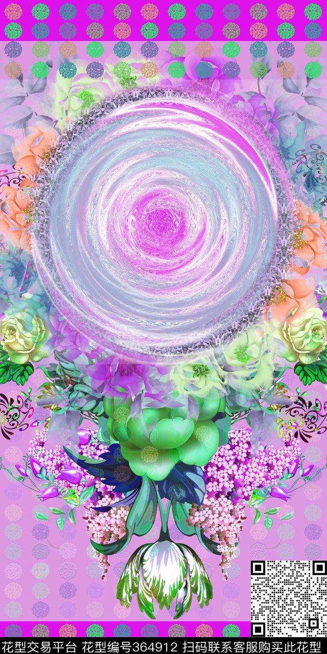 花卉组合数码印花华亿平台下载（图片编号: 364912） - 瓦栏（Walan）