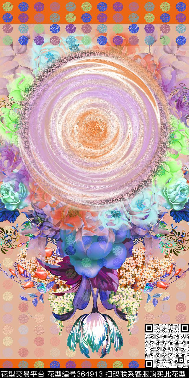 花卉组合数码印花华亿平台下载（图片编号: 364913） - 瓦栏（Walan）