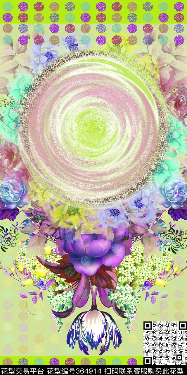 花卉组合数码印花华亿平台下载（图片编号: 364914） - 瓦栏（Walan）