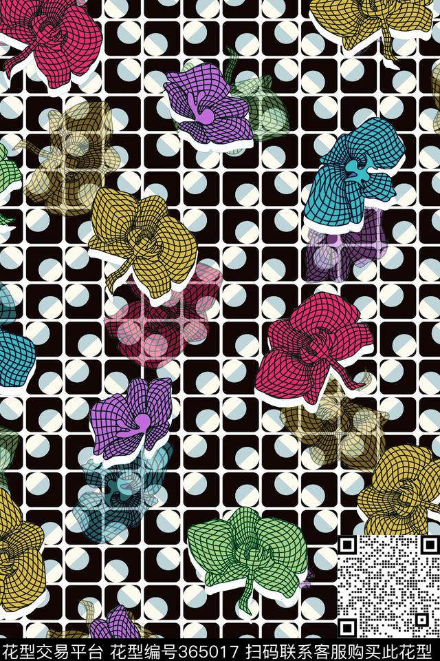 花卉数码印花华亿平台下载（图片编号: 365017） - 瓦栏（Walan）