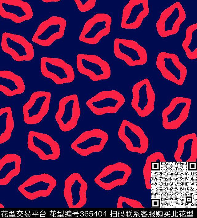 英伦嘴唇宝蓝底传统印花华亿平台下载（图片编号: 365404） - 瓦栏（Walan）