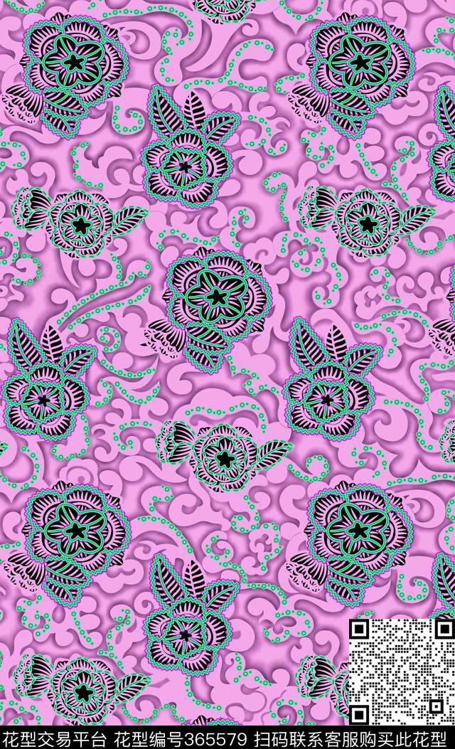 传统印花华亿平台下载（图片编号: 365579） - 瓦栏（Walan）