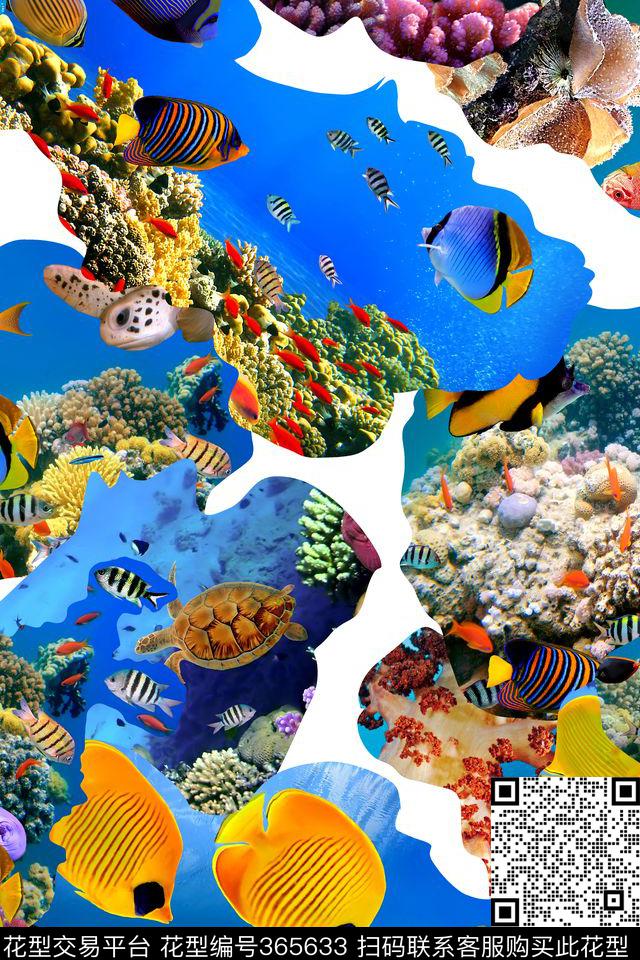 海底世界小鱼浪漫数码印花华亿平台下载（图片编号: 365633） - 瓦栏（Walan）
