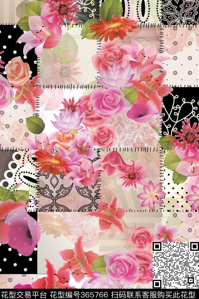 花鸟花卉数码印花华亿平台下载（图片编号: 365766） - 瓦栏（Walan）