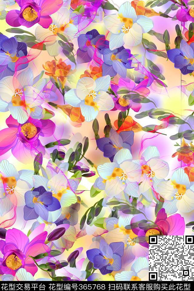 花鸟花卉数码印花华亿平台下载（图片编号: 365768） - 瓦栏（Walan）