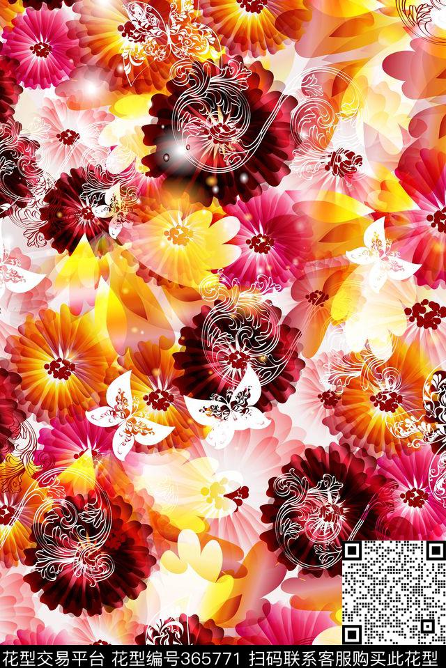 花鸟花卉数码印花华亿平台下载（图片编号: 365771） - 瓦栏（Walan）