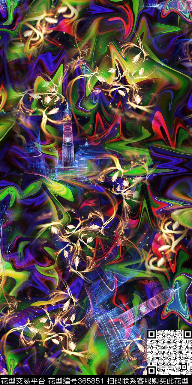 抽象数码印花华亿平台下载（图片编号: 365851） - 瓦栏（Walan）