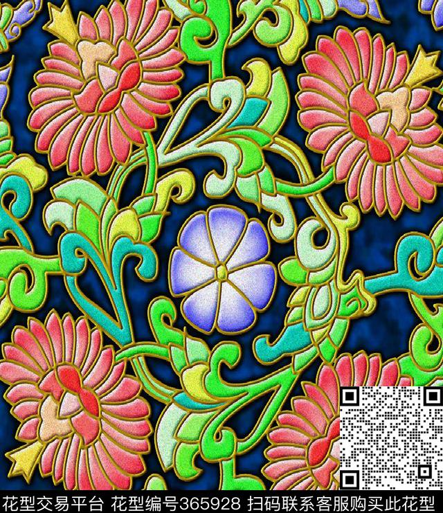 传统印花华亿平台下载（图片编号: 365928） - 瓦栏（Walan）