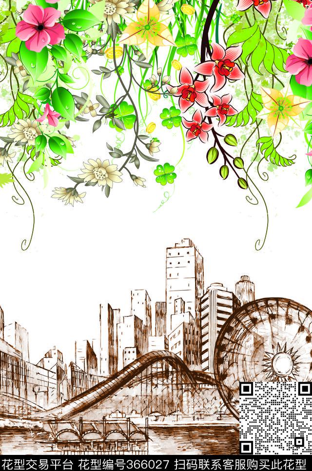 花卉数码印花华亿平台下载（图片编号: 366027） - 瓦栏（Walan）