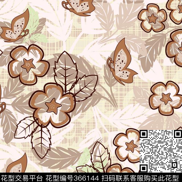 花卉传统印花华亿平台下载（图片编号: 366144） - 瓦栏（Walan）