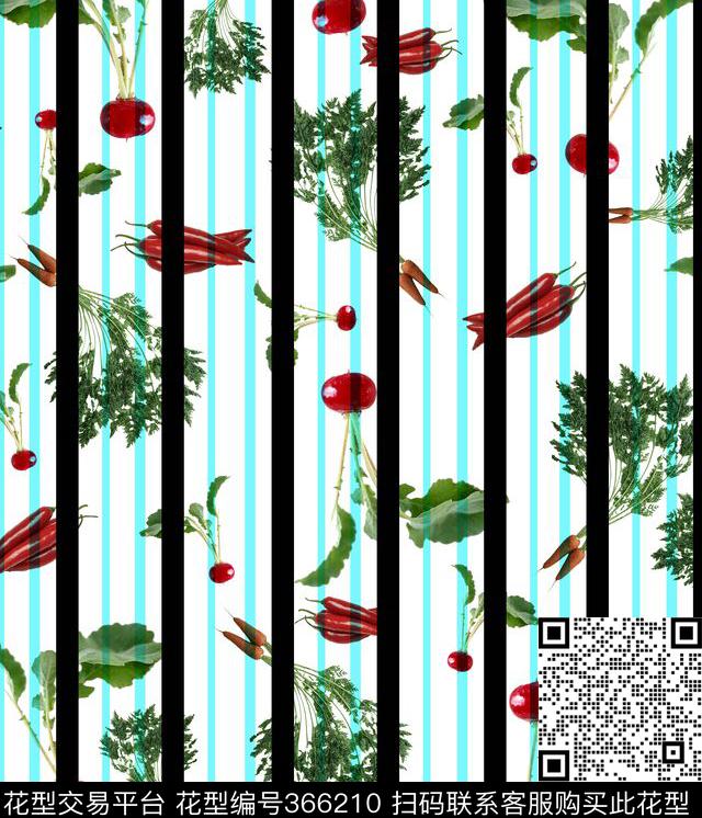 趣味蔬菜水果数码印花华亿平台下载（图片编号: 366210） - 瓦栏（Walan）