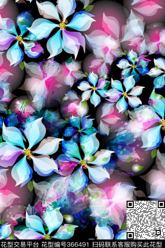 花鸟花卉数码印花华亿平台下载（图片编号: 366491） - 瓦栏（Walan）