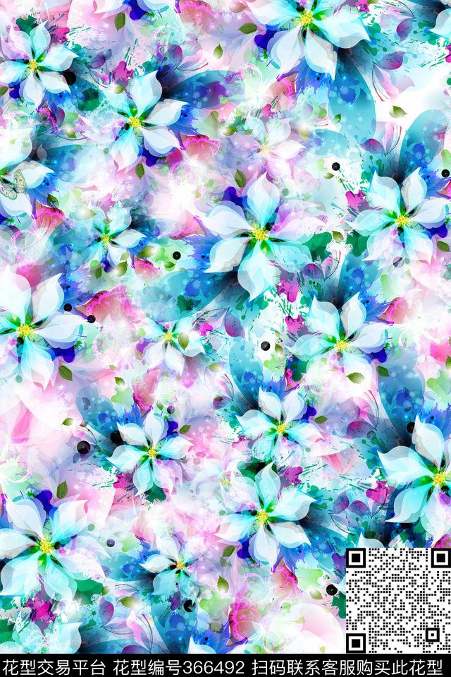 花鸟花卉数码印花华亿平台下载（图片编号: 366492） - 瓦栏（Walan）