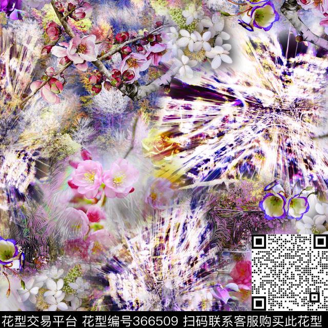花卉数码印花华亿平台下载（图片编号: 366509） - 瓦栏（Walan）