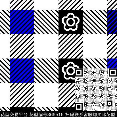 简单大气格子小花传统印花华亿平台下载（图片编号: 366515） - 瓦栏（Walan）