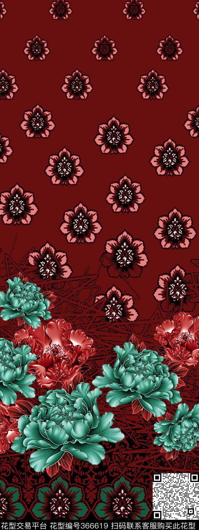 定位中老年花卉传统印花华亿平台下载（图片编号: 366619） - 瓦栏（Walan）